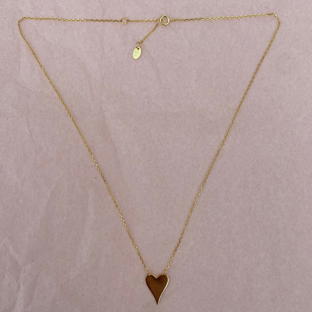 Never worn, brand new. Gold heart necklace.